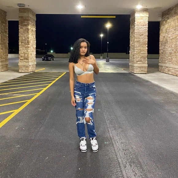 American Eagles skinny ripped jeans. Runs in size S. Navy blue - Picture 2 of 2